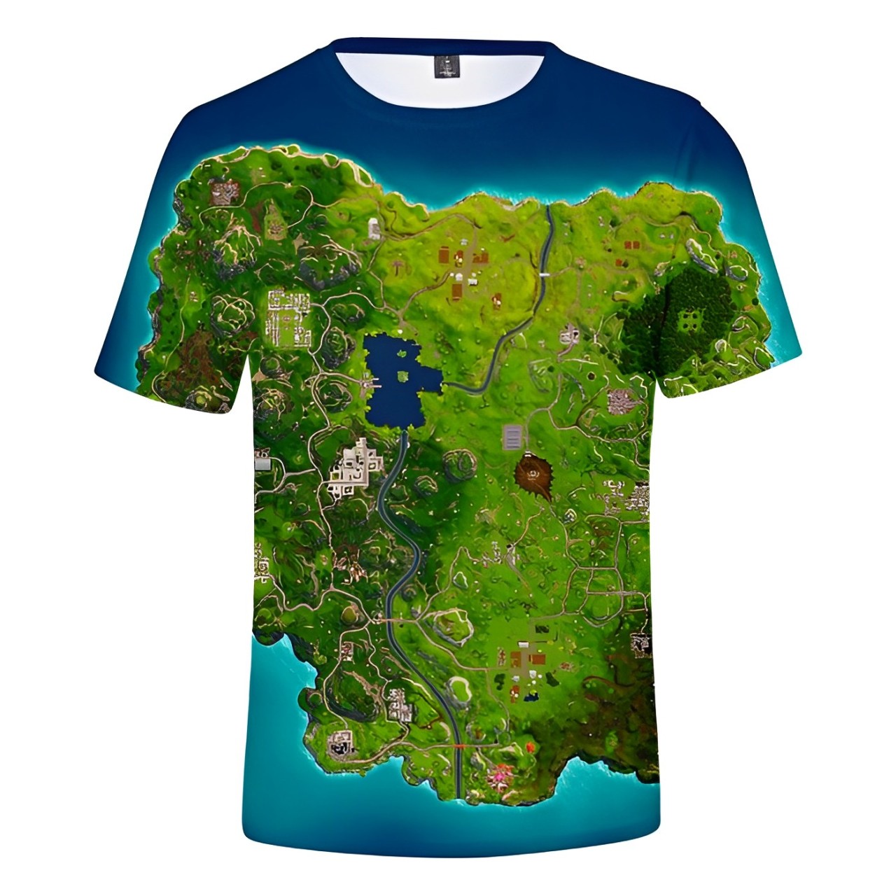 fortnite_battle_royale_map_t-shirt Fortnite Battle Royale Map T-Shirt - Image 1