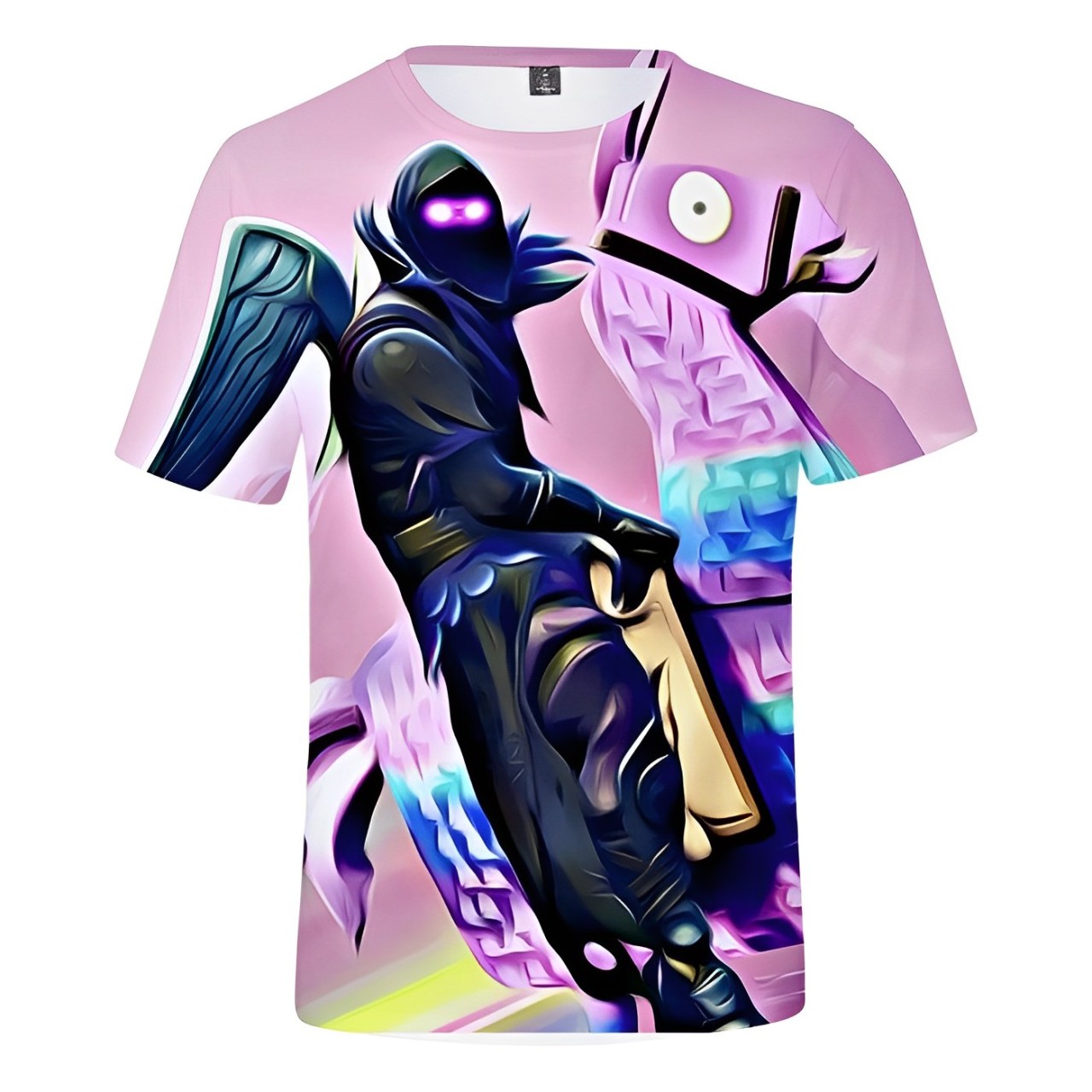 fortnite_raven_riding_llama_t-shirt Fortnite Raven Riding Llama T-Shirt - Image 1
